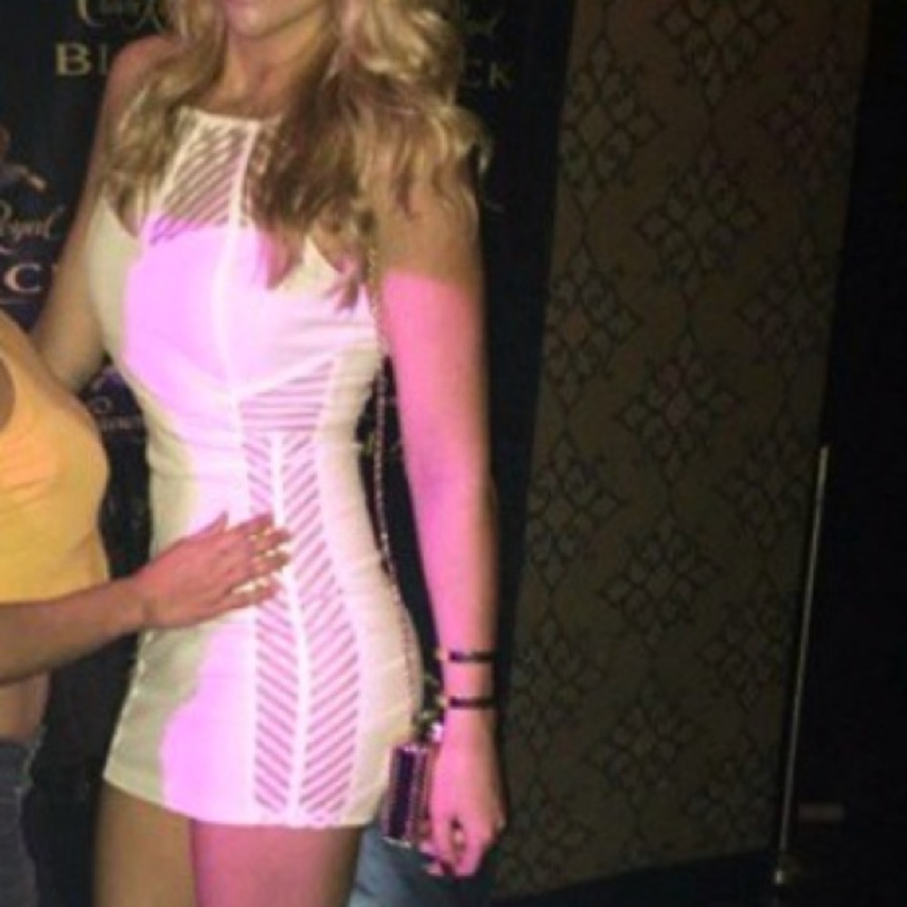 White peek a boo dress